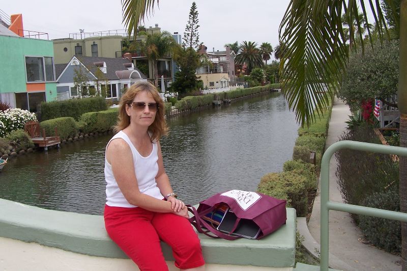 Admiring the canals of Venice Beach, CA.